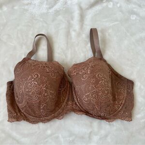 Third Love 24/7 Lace Balconette Bra Beige Tan Underwire Women's 40E
